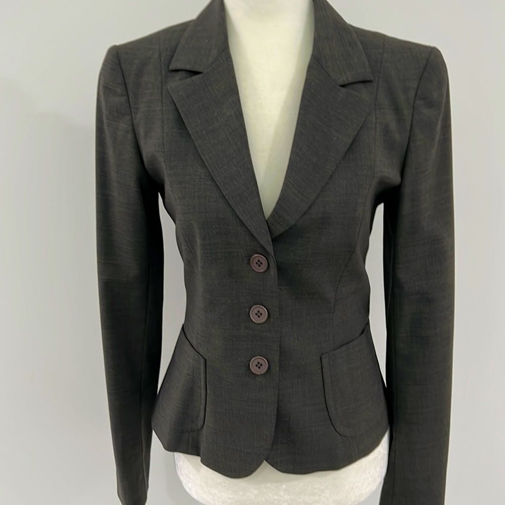 Sandra Angelozzi gray suit (blazer/pant) set NWT